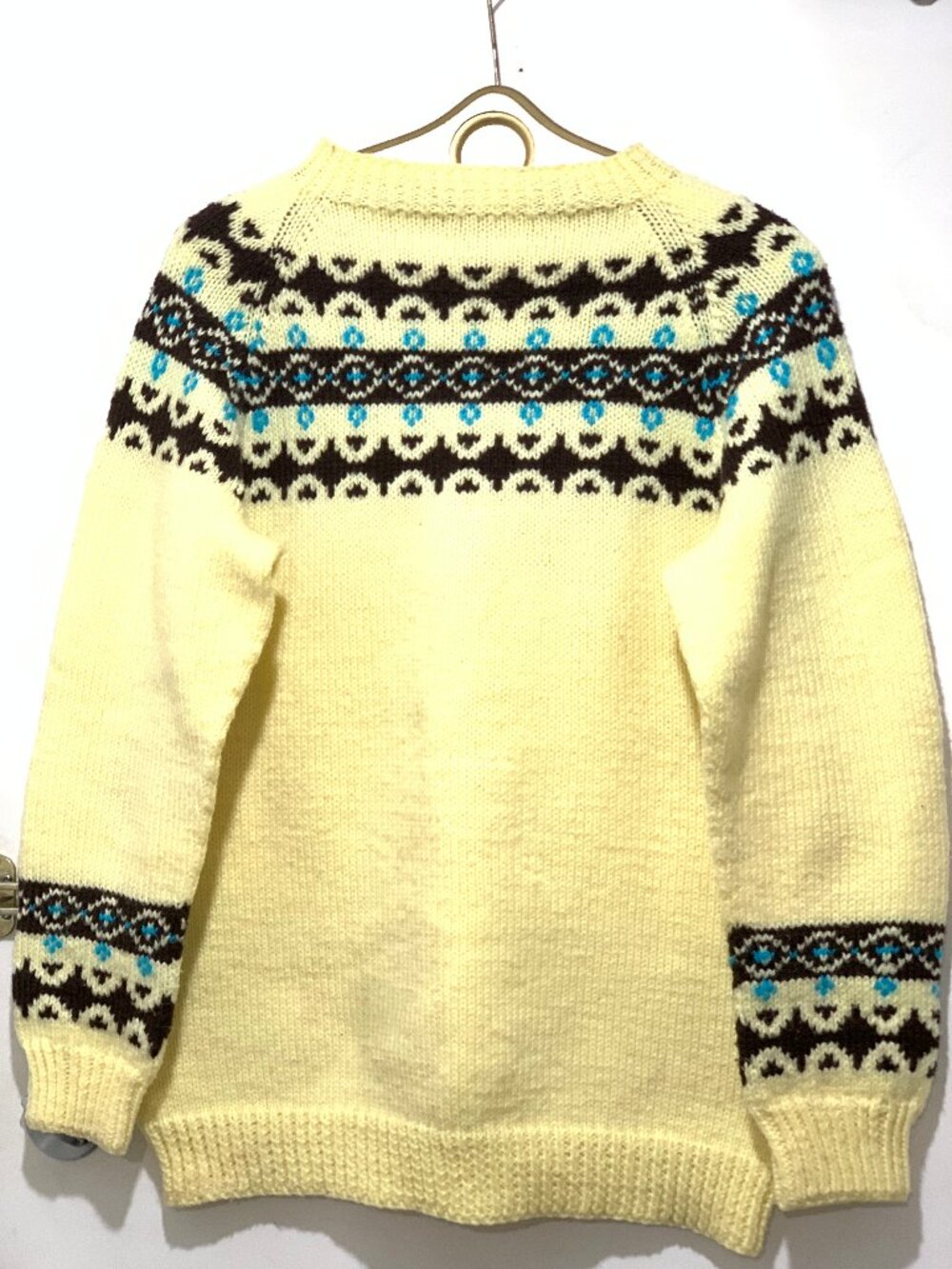 HANDMADE KNIT WOOL FAIR ISLE PATTERN SWEATERS SIZE S